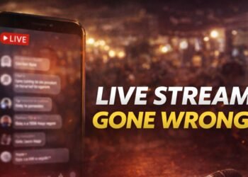 Larry Wheels and DeenTheGreat during a heated moment on a Kick livestream outside a restaurant