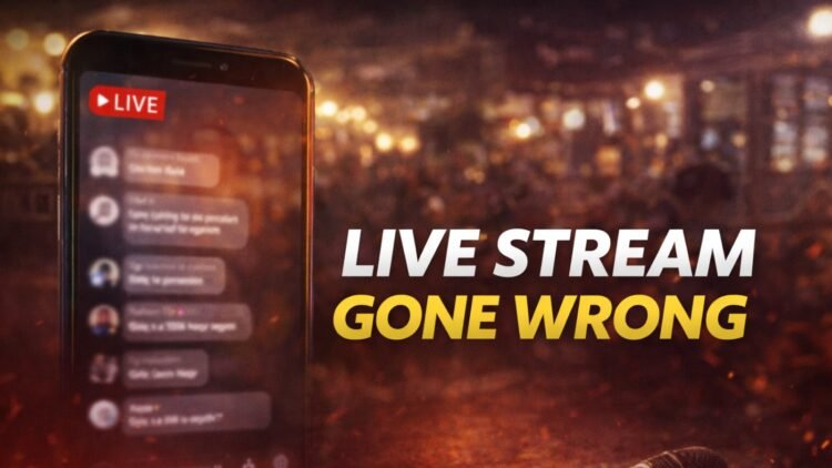 Larry Wheels and DeenTheGreat during a heated moment on a Kick livestream outside a restaurant